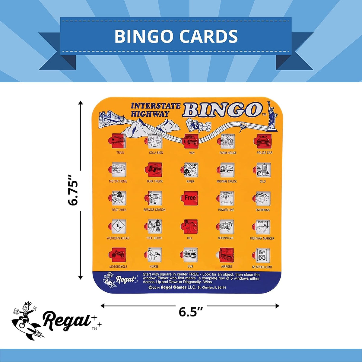 Regal Games Finger-Tip Shutter Bingo Cards with Sliding Windows - Orange - image 4