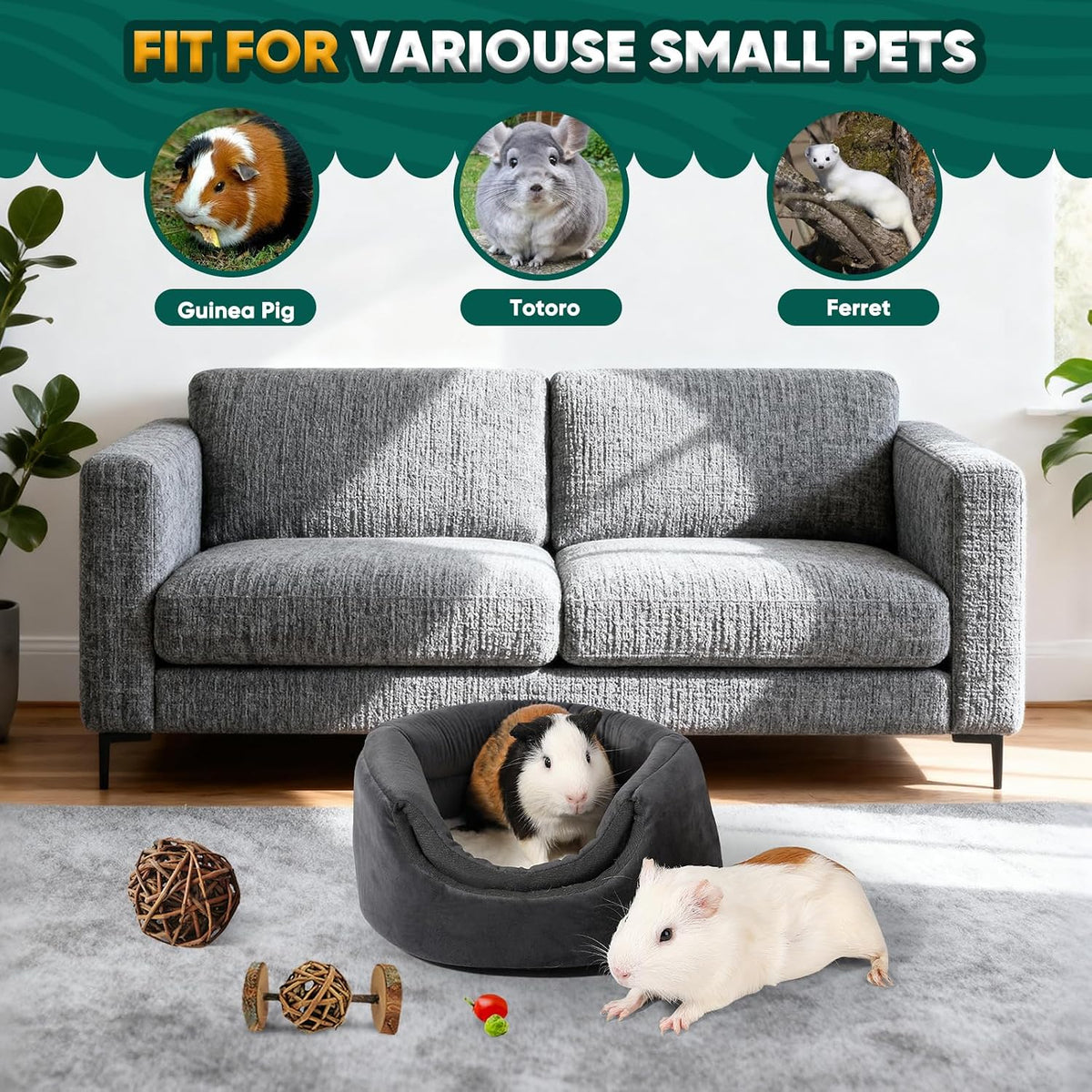 Guinea Pig Hideout, Guinea Pig Bed - Cave - image 4