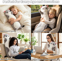 Cute Long Cat Plush Body Pillow, Soft Stuffed Animals 19.7 Inch – Fun for Kids & Family - Gray / 27.5 inches - image 3