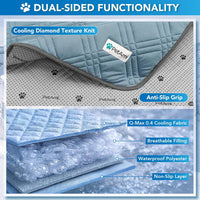 PetAmi Waterproof Dog Cooling Mat Pet Pad for Crate Couch Bed - Light Blue / Medium (29x40) - image 4