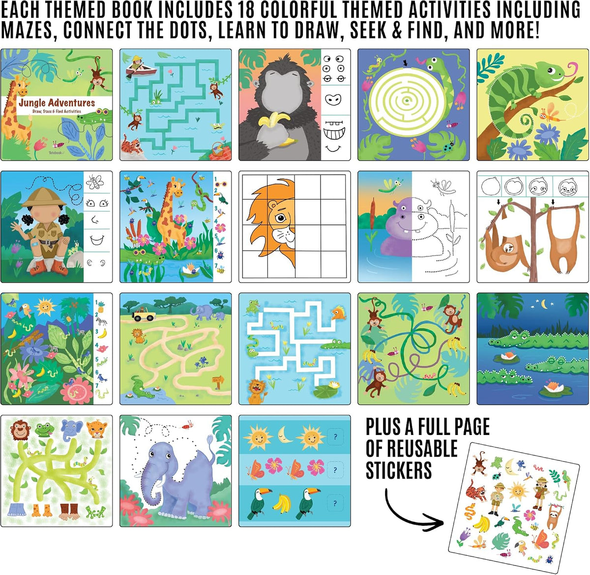 Totebook kids travel activity kit with tethered dry erase markers and ocean theme activity book - view 33