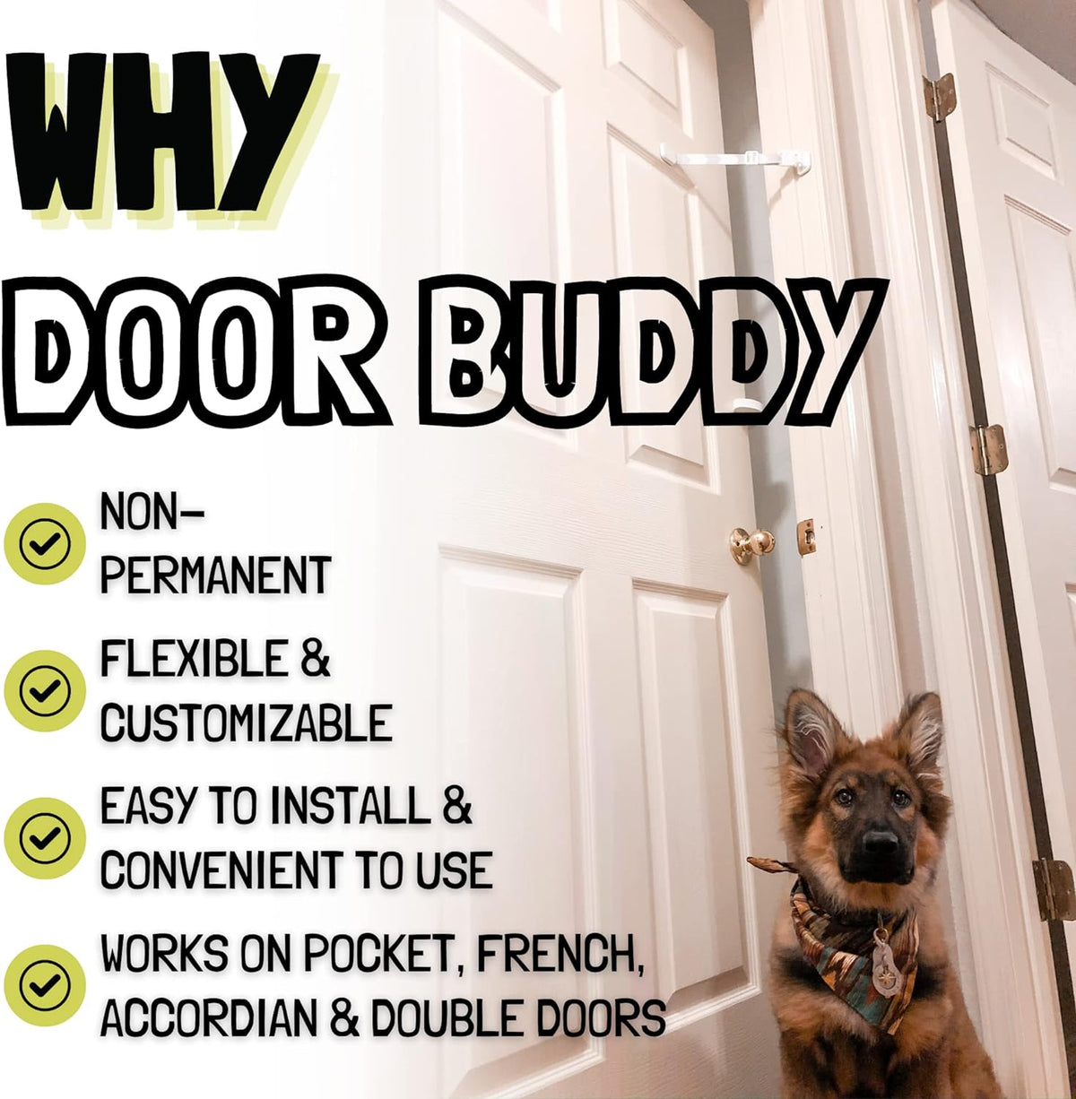 Door Buddy Pet Door Latch for Cats - Caramel Strap - image 4