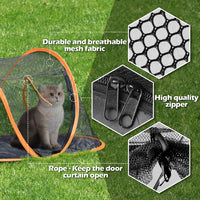 Cat Tent Outdoor, Pet Enclosure Tent Suitable for Cats and Small Animals, Indoor Playpen Portable - Orange - image 4
