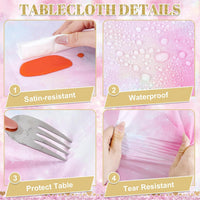 3 Pack Plastic Birthday Tablecloth - Rose Castle - image 4