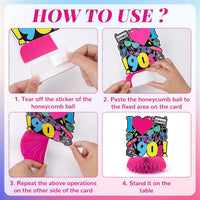 10 Pcs 80s Party Decorations, 1980s Table Honeycomb Centerpieces – Fun for Kids & Family - 90s Retro Style - image 3