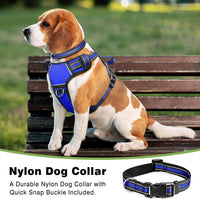 WINSEE Dog/Pet Harnesses No Pull with Dog Collar - Medium / Blue - image 3