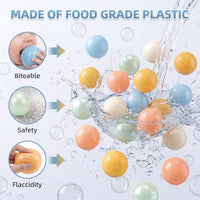 Clear Ball Pit Balls - Crush Proof Plastic Toy Balls for Boys and Girls – Fun for Kids & Family - 170 PACK / orange,teal - image 3
