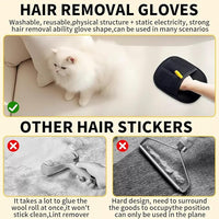 2Pcs Pet Hair Removal Gloves，Efficient Pet Grooming Gloves,Reusable Pet Hair Glove，Reusable Double Sided for Couch, Furniture,Carpet