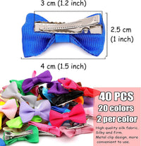 YAKA 60PCS Cute Puppy Dog Small Bowknot Hair Bows with Metal Clips - 40Pcs Dog Bows with Clips - image 2