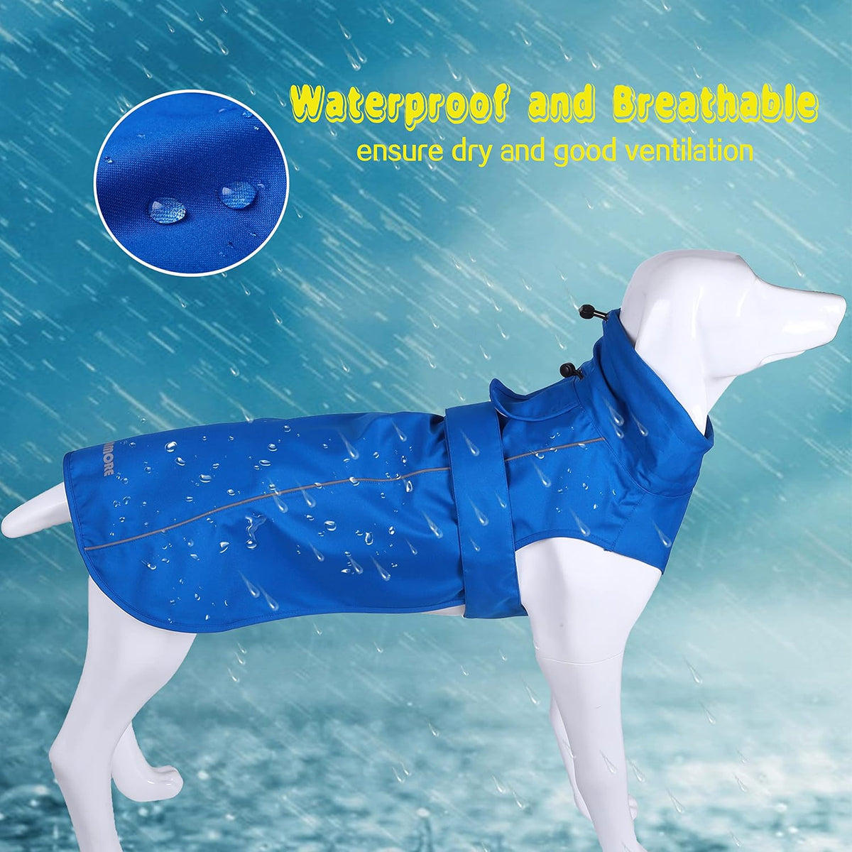 Adjustable Waterproof Dog Raincoat for Dogs - Blue / Medium(13-22lb) - image 3
