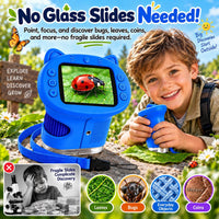 Kids Microscope, 4K 1000X Zoom, 2.4" Screen - Blue - image 2