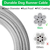 XiaZ Dog Tie Out Cable, Pet Lead for Yard, Camping, Outdoor - 120ft for 1 dog / Silver - image 2