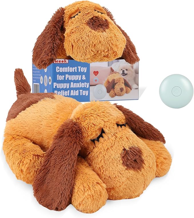 Heartbeat Puppy Toy, Comfort Cuddler Pillow, Dog Anxiety Relief Calming Aid,Heartbeat Stuffed Toy for Dogs,Puppy Heartbeat Toy Sleep Aid,Dog Heartbeat Toy for Pet