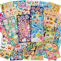 KARSLORA cute stickers for kids, 36 sheets of animal, fruit and dinosaur vinyl stickers - view 2