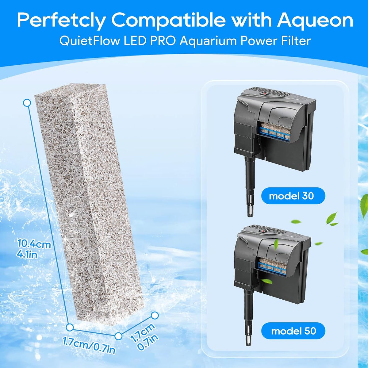 Replacement Filter Cartridges Compatible with Aqueon Quietflow 20 75 – Essentials for Fish - For Model 30 & 50, 6 Pack - image 2