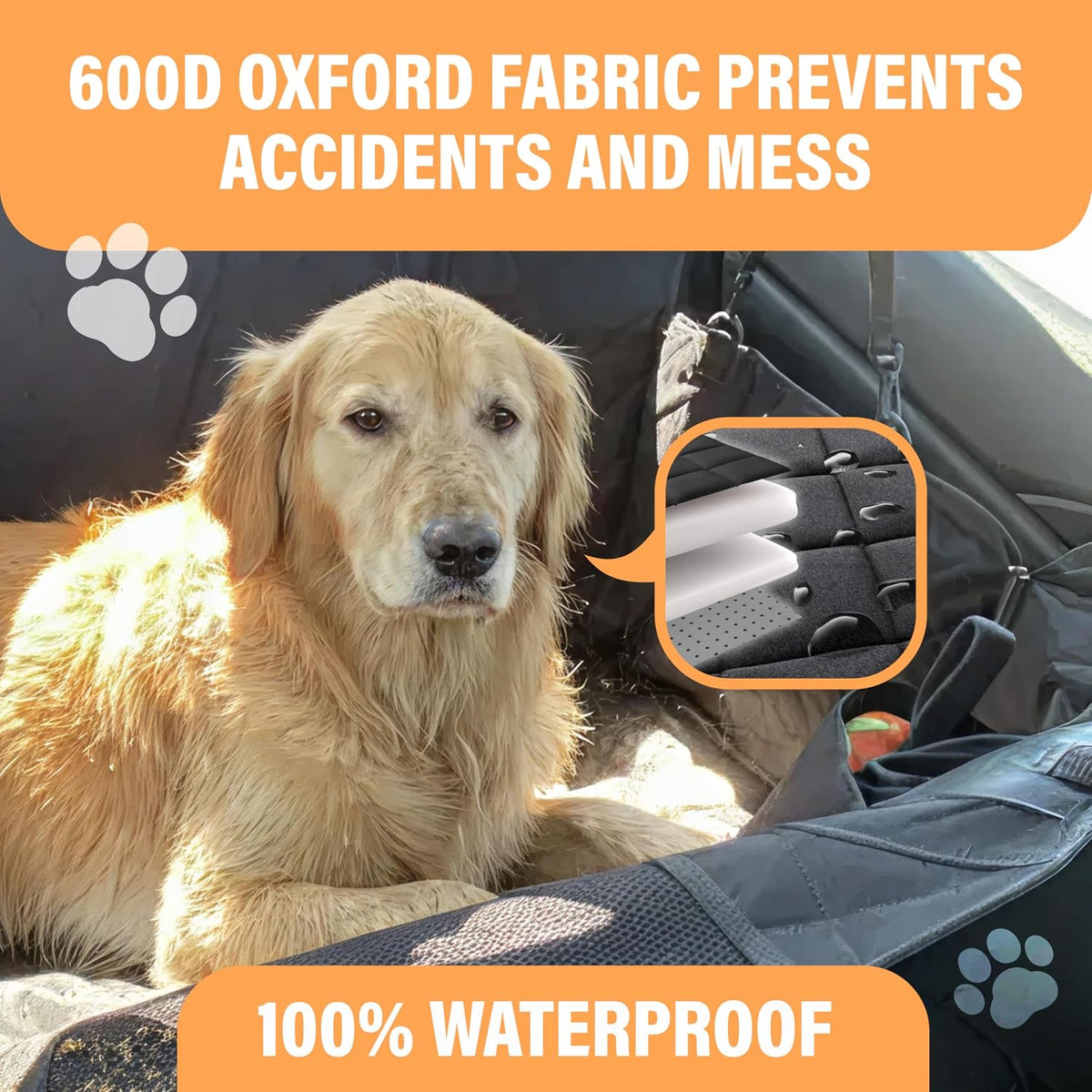 Dog Car Seat Cover for Back Seat - XL / Black - image 2