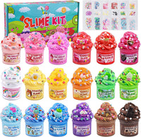 LAWOHO 18 pack butter slime kit for girls with slime add-ins and charms - view 3