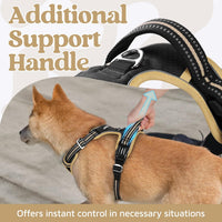 rabbitgoo Dog Harness for Large, No Pull 3 Buckles Easy On & Off – Essentials for Dogs - Black & Khaki / Large - image 4