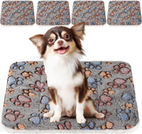 4 Pack Soft Pet Bed Mat Small Dog Crate Fleece – Essentials for Dogs - 23 x 18 Inches / Gray