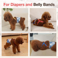 Pet Soft Dog Suspenders 2 Pieces Female Dog Diaper Suspenders - Brown & Red / M/L - image 4