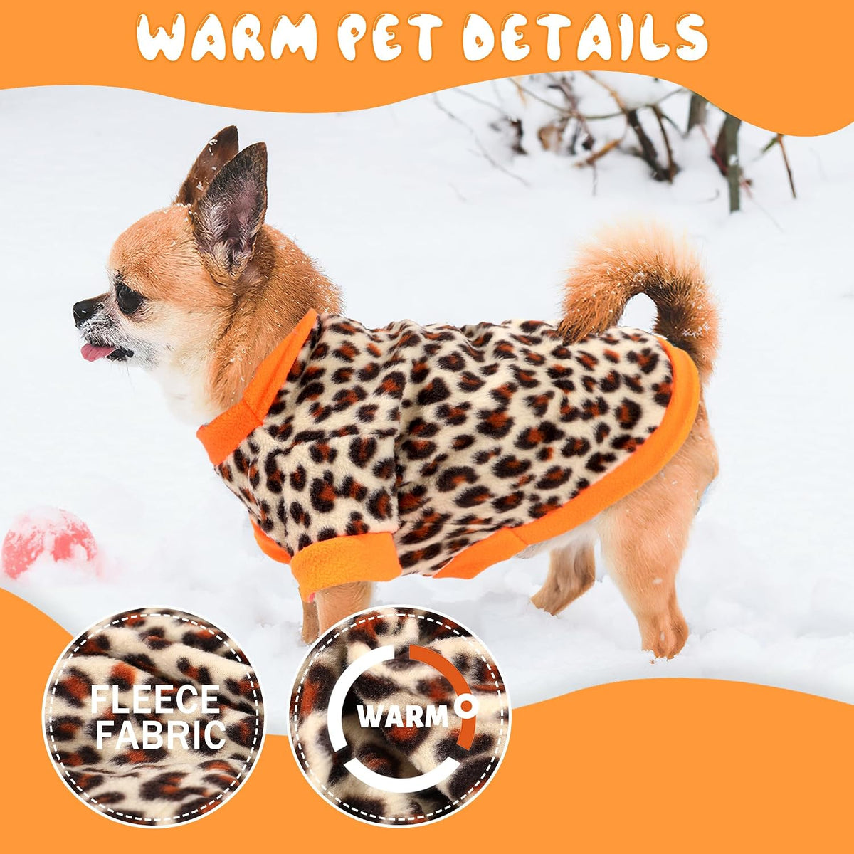 Friofmuy 2-piece fleece dog sweaters for small dogs in four print options - view 2