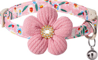 Medium Dog Collar with Flower - Pink / Small: for Small Dog