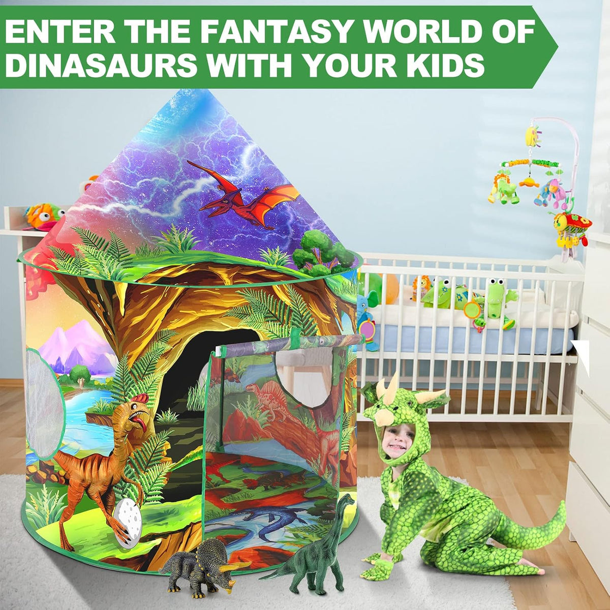 WillingHeart Play Tent for Kids - Dinosaur - image 2