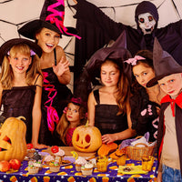 Newwiee 3 pack Halloween plastic tablecloths with candy corn print, 108 x 54 inches - view 13