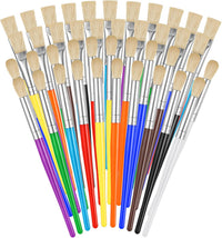 YGAOHF 22 piece toddler paint brushes with round and flat tips and bright handles - view 2