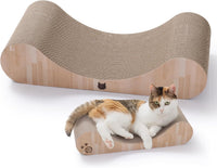 Necoichi Cardboard Cat Scratcher Bed for Indoor Cats - Regular / Oak