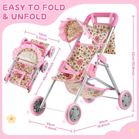 GAGAKU foldable baby doll stroller with 12 inch doll and care accessories - view 15