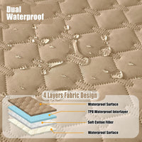 Smiry Waterproof Dog Bed Cover - Camel/Beige / Plaid / 30x70 Inch - image 2