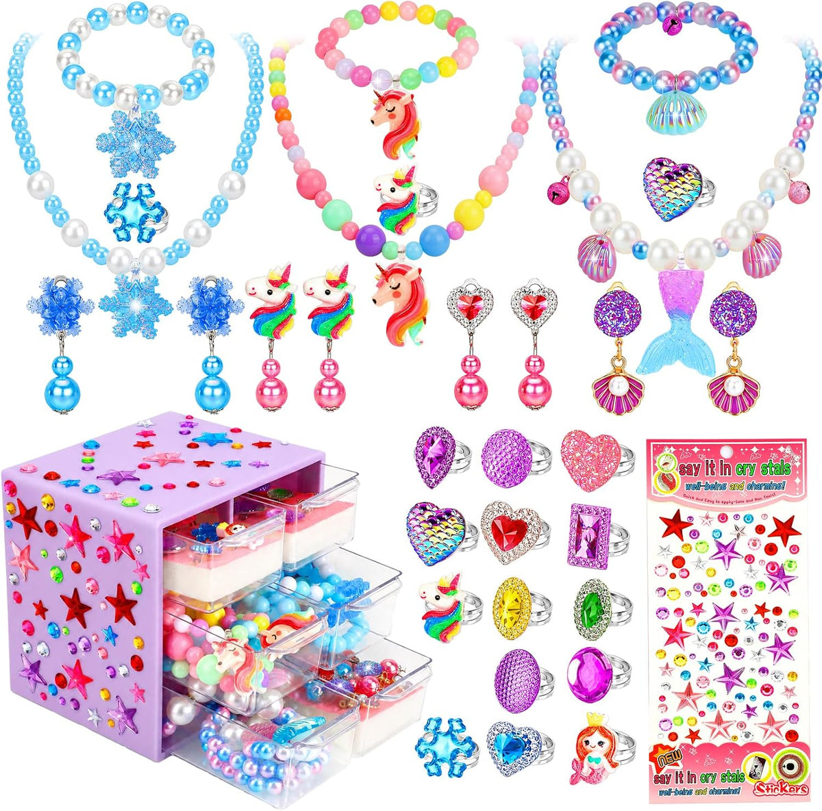 Jewelry Toys-for-Girls, Toddler Girl Toys Age 6-8 - Purple