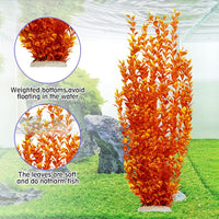 23" Tall Aquarium Plastic Plants - Orange（style A） - image 3