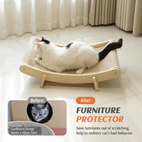 PETKARAY Foldable Cat Hammock Bed - Sisal Beige / Wooden Lounge - image 3