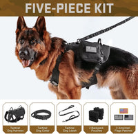 Forestpaw Tactical Dog Harness for Large Dogs, Military, L - S:Chest 17-25",Fit 20-35lbs / Black - image 2