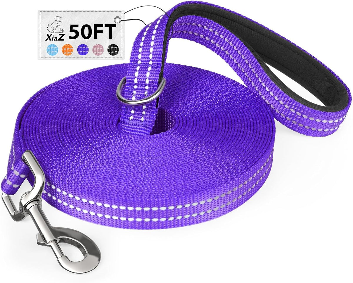 Long Dog Leash XiaZ Training Leashes 10/15/20/30/50/100ft Long Lead - C-Purple / 50 Feet