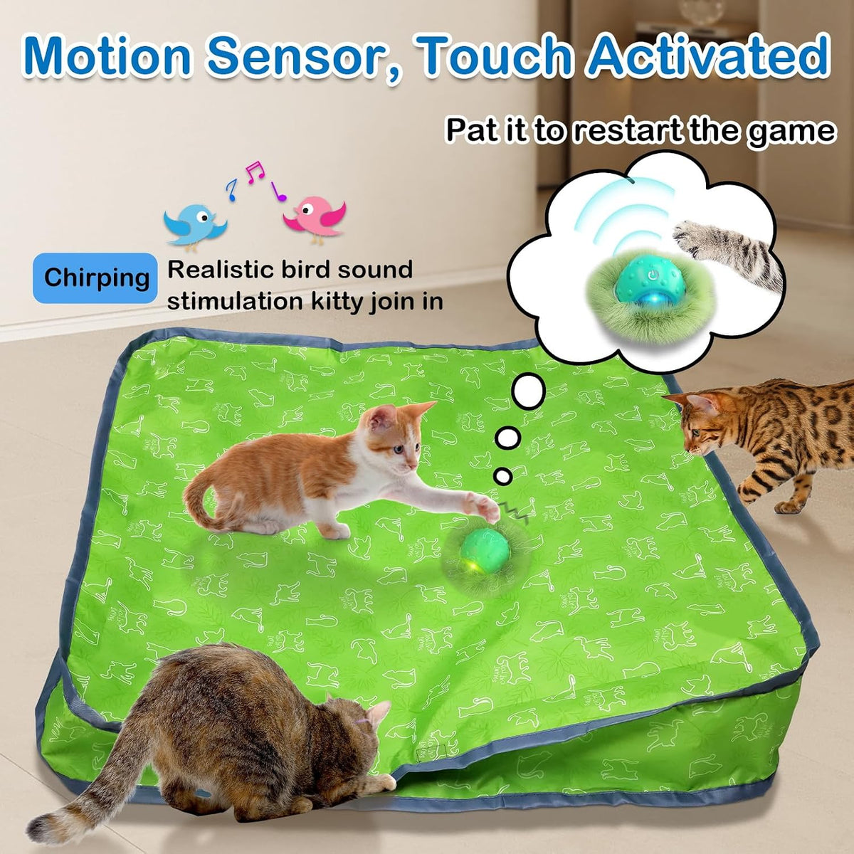 Waaiio Interactive Cat Toys for Indoor Cats - green - image 4