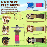 2 Pack No Stuffing Dog Squeaky Toys - Donkey, Elephant, Cattle, Monkey, Sloth - image 4