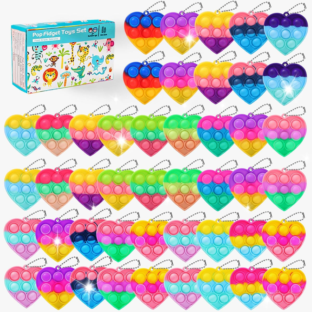 57PCS Party Favors for Kids - Heart-57