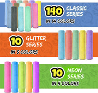 160 PCS Sidewalk Chalk for Kids, 14 Colors - 160 - image 2