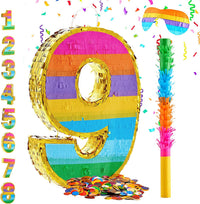 Rainbow Number 5 Pinata for 5th Birthday Party Decorations - 9