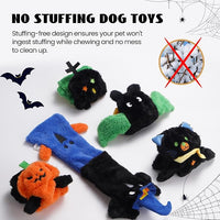 Nocciola 5 PCS Halloween Dog Squeaky Toys, No Stuffing Plush Dog Toys with Crinkle Paper, Perfect Present for Puppy, Small, Medium and Large Dogs