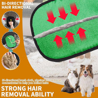 2PCS Electrostatic Pet Grooming Gloves, Reusable Hair Remover for Dog Cat Fur on Clothes Furniture Car Seat/Green