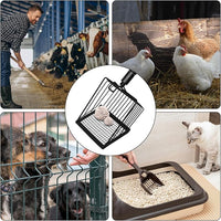 Metal Large Chicken Poop Scooper,3-in-1 Detachable Chicken Coop Scoop with Stainless Steel Telescopic Handle(22-41.9in),Multifunctional Metal Litter Scoop for Pooper Scooper