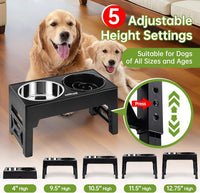 EliteField Elevated Dog Bowls - 2 Bowls + 1 Slow Feeder / Black - image 2