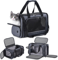 Cat Carrier Pet Travel Carrier by Airplane Approved Under seat - GREY