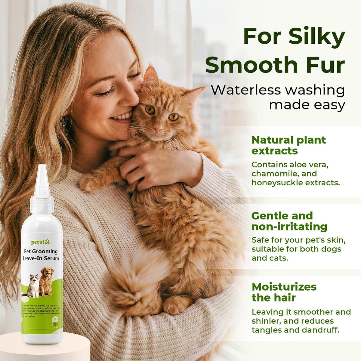 Pecute Self-Cleaning Steam Dog Cat Brush & Leave-in Conditioner - image 2