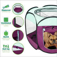 FurHaven Soft-Sided Dog & Cat Playpen - Purple / Medium - image 3