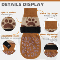 Dog Socks Shoes for Hot Pavement - Khaki+brown / X-Large(4 Pack) - image 4